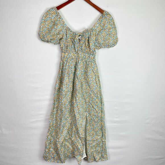 Faithfull the Brand Revolve Terina Linen Midi Dress Sabinosa Floral Print XS - Picture 2 of 8